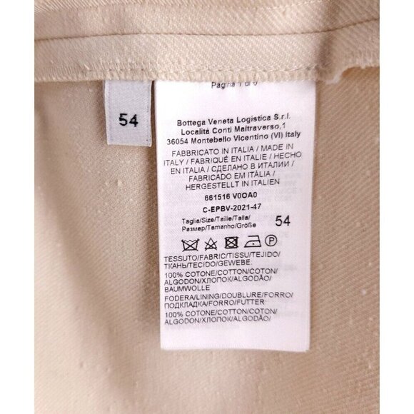 Bottega Veneta Knotted Twill Long Sleeve Polo Shirt 54 US 44 L Mens Beige NWT - Picture 10 of 10